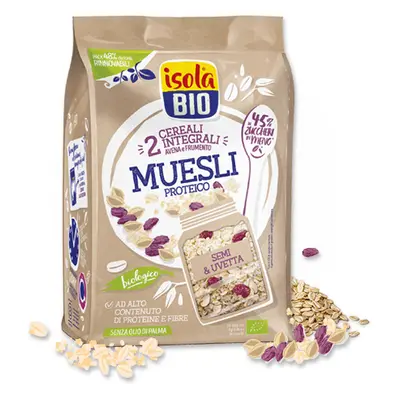 Eco muesli con semi e uvetta senza zucchero, 375g, Isola Bio