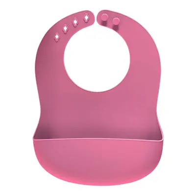 Bavaglino morbido in silicone Eat'n Tidy con tasca raccoglitore, 3 mesi+, Rosa, Reer