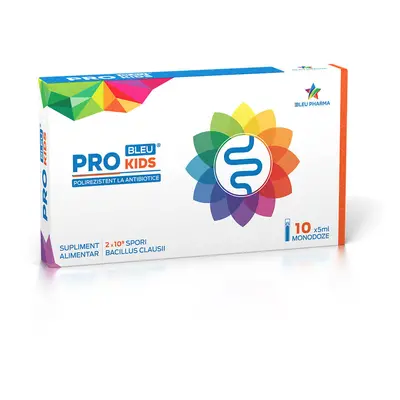 Probiotico per bambini Pro Kids Bleu, 10 fiale x 5 ml, Bleu Pharma