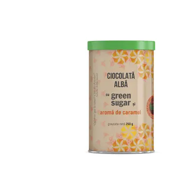 Cioccolato bianco con zucchero verde e gusto caramello, 250 g, Remedia