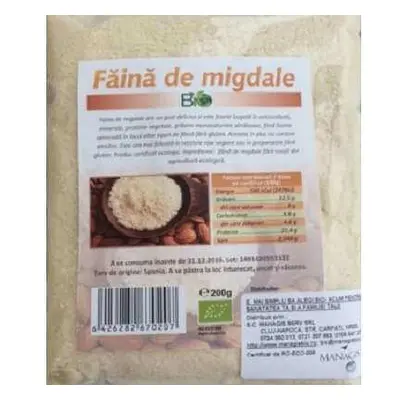 Farina di mandorle bianche bio, 200 g, Managis