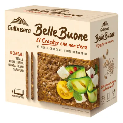 Cracker integrali ai 5 cereali Bellebuone, 200 g, Galbusera