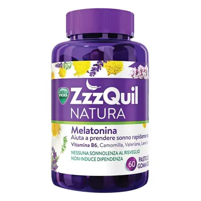 ZzzQuil Natura Melatonina, 60 pastiglie gommose, Vicks