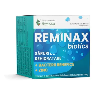 Reminax Biotics sali reidratanti + batteri benefici e zinco, 20 bustine, Remedia