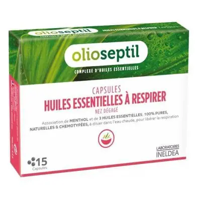 Oli essenziali per inalazione Olioseptil A Respirer, 15 capsule, Laboratoires Ineldea