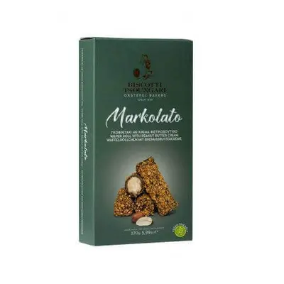 Rotolini di Wafer con crema al burro di arachidi, 140 g, Markolato