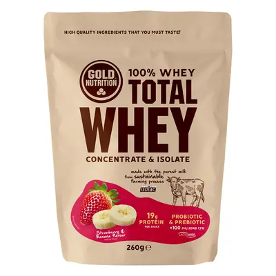 Proteine ​​in polvere Total Whey Fragole e Banane, 260g, Gold Nutrition