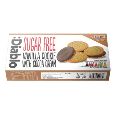 Biscotti alla vaniglia senza zucchero con ripieno di cioccolato, 176 g, Diablo