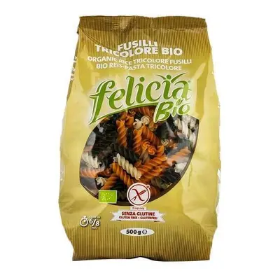 Fusilli tricolore di farina di riso Bio, 500 gr, Felicia