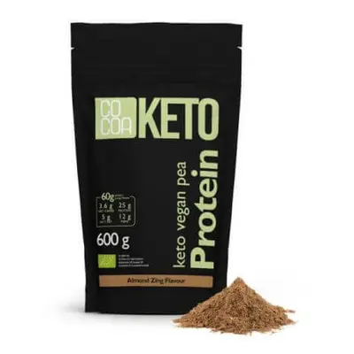 Proteine in polvere di piselli biologiche al gusto di mandorla Keto, 600 g, cacao