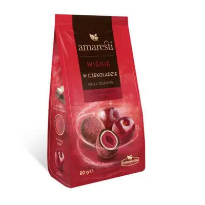 Ciliegie nel mix di cioccolato bianco e fondente Amaresti, 80g, Eurohansa