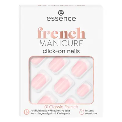 Essence Unghie finte french click-on 01 French classica, 12 pz