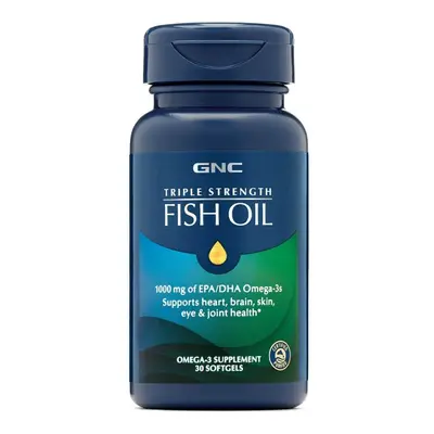 Olio di pesce a tripla forza, olio di pesce, 1000 mg di Omega-3 EPA e DHA, 30 cps, GNC