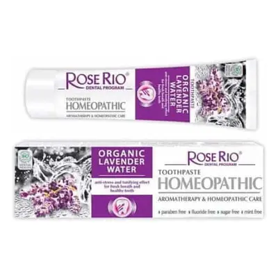 Dentifricio HOMEOPATIC con acqua di lavanda biologica 65ml Rose Rio