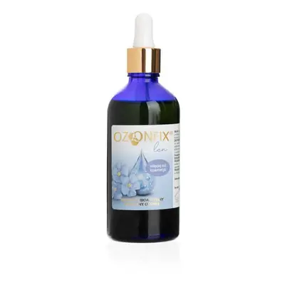 Ozonea Linium Olio di semi di lino Bottiglia di vetro ozonizzata con pipetta 100ml