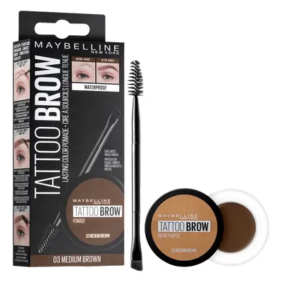 Maybelline New York Tatoo Brow Gel Pomata per sopracciglia 03 Marrone medio 4 g