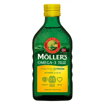 Mollers Omega 3 Fish Oil, olio di fegato di merluzzo al gusto di limone 250 ml