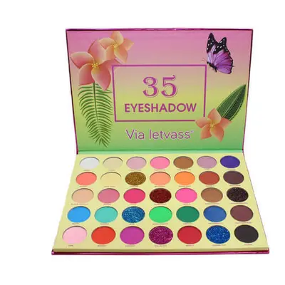 Kit per il trucco degli occhi Via Letvass con palette di ombretti, 35 colori