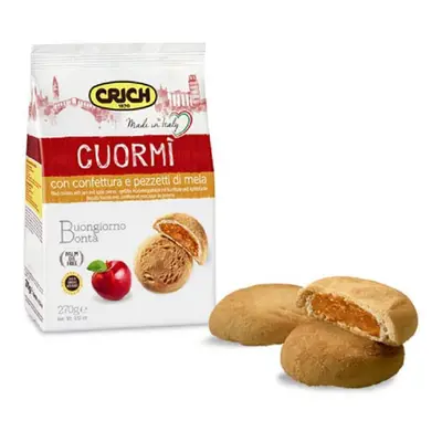 Biscotti ecologici con marmellata e pezzetti di mela Courmi, 270 g, Crich