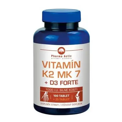 Pharma Activ Vitamina K2 MK 7+D3 Forte 100+25tbl GRATIS