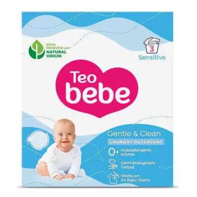 Detersivo in polvere Gentle & Clean Sensitive, 225 g, Teo Bebe