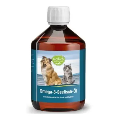 Omega-3 per cani e gatti olio di pesce marino EPA e DHA 500 ml Tierlieb Sanct Bernhard