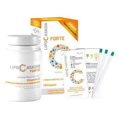 Lipo C Ascor Forte vitamina C con strisce reattive di assorbimento liposomiale 4 pezzi + 120 cap