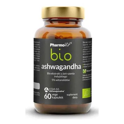 Bio Ashwagandha Estratto di ginseng indiano 60 capsule vegetali, Pharmovit