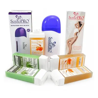 Kit depilazione scaldacera + ricariche + strisce + riserva regalo applicatore per cera stretta