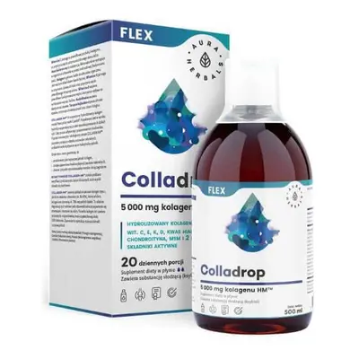 Colladrop Flex, collagene marino 5000 mg, liquido 500 ml, Aura Herbals