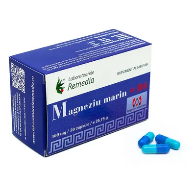 Magnesio marino+B6 100mg, 30 capsule, Remedia