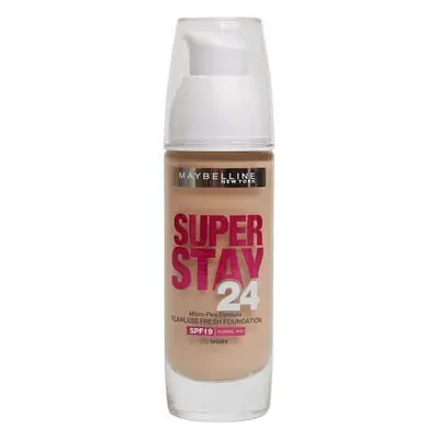 Maybelline Fondotinta resistente, Superstay 24H, Micro-Flex, SPF19, 010 Ivory, 30 ml