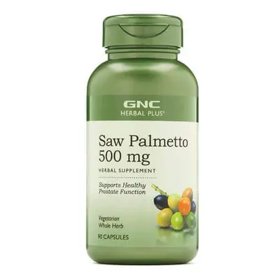 Gnc Herbal Plus Saw Palmetto 500 Mg, Estratto di Saw Palmetto, 90 Cps