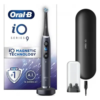 Oral B EK iO Series 9 Nero onice + portaspazzolino + custodia da viaggio 1×1 set, spazzolino ele