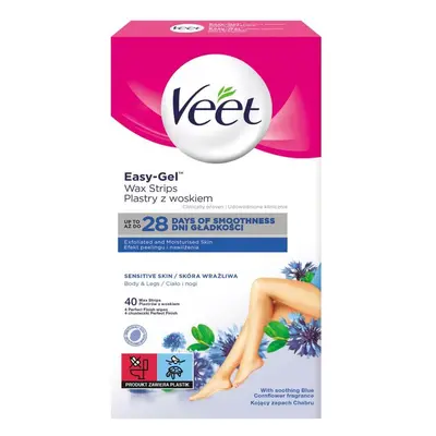 Strisce Depilatorie Veet per Pelli Sensibili, 40 Pezzi