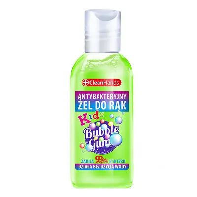 CleanHands, gel antibatterico per le mani dei bambini, bubble gum, 50 ml