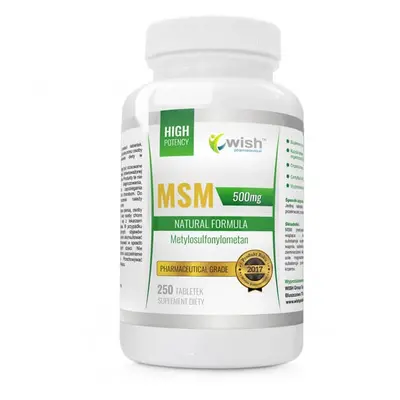 Wish, MSM solforato organico 500 mg, 250 compresse