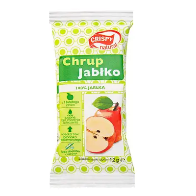 Crispy Natural Crunch Apple, cubetti di mela essiccati, 12 g