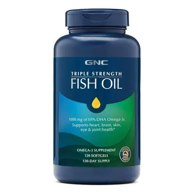 Olio di Pesce Triple Strenght Fish Oil 1000 Mg, Omega 3 Epa e Dha, 120 capsule, GNC