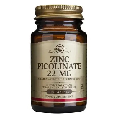 Solgar Zinc 22 mg Zinc Picolinate 100 compresse 1×100 tbl, integratore alimentare