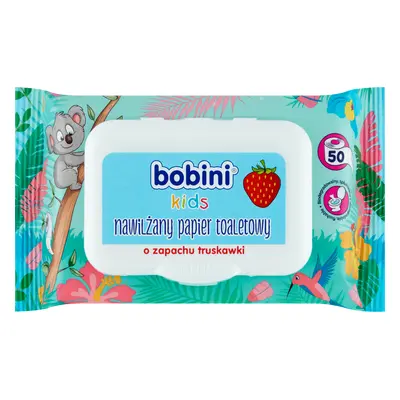 Bobini Kids, carta igienica umidificata per bambini, fragola, 50 pezzi