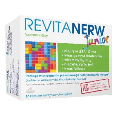 Revitanerw Junior, per bambini sopra i 3 anni e adulti, 30 capsule molli