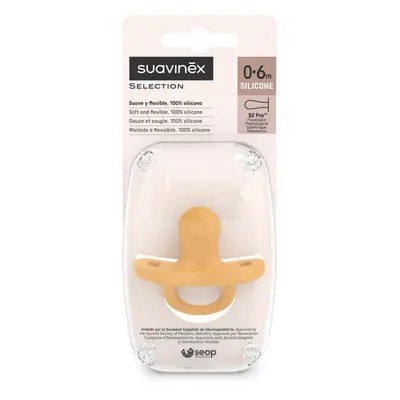 Suavinex Colour Essence SX Pro, succhietto, 100% silicone, fisiologico, senape, 0-6 mesi, 1 pezz