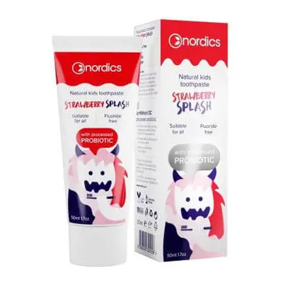 Dentifricio alla fragola e probiotico per bambini, 50 ml, Nordics