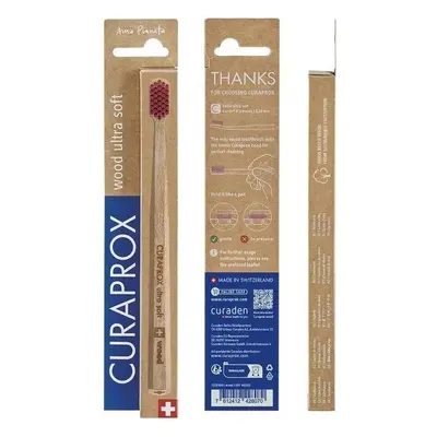 Curaprox CS legno - spazzolino da denti in legno 1×1 pz, spazzolino da denti in legno