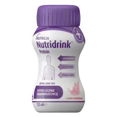 Nutridrink Protein, integratore alimentare, gusto fragola, 4 x 125 ml