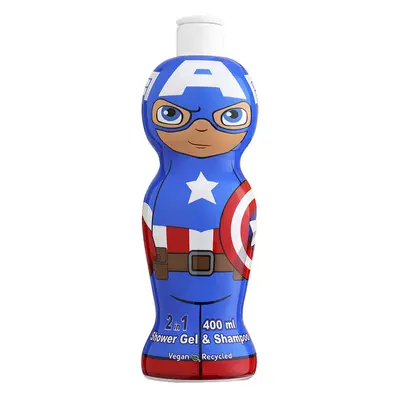 Gel doccia e shampoo Captain America 1D, +3 anni, 400 ml, Air Val