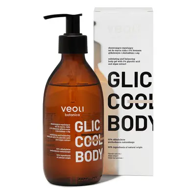 Veoli Botanica Glic Cool Body, gel lavante esfoliante e regolatore del corpo con acido glicolico