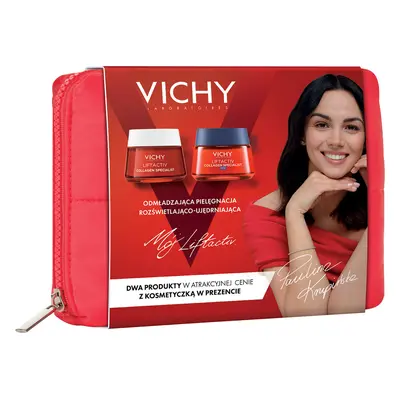 Set Vichy Liftactiv Collagen Specialist, crema antirughe, 50 ml + crema notte, 50 ml + trousse i