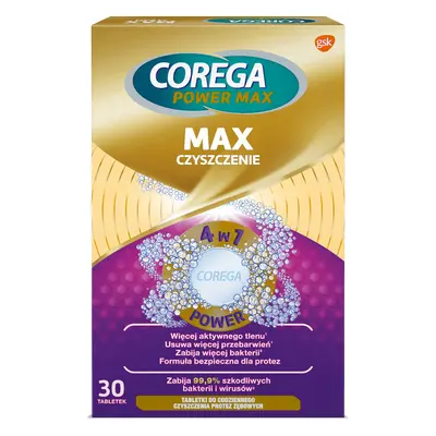 Corega Max, compresse per la pulizia delle protesi, 30 compresse